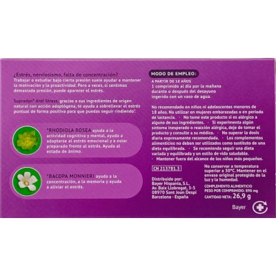 Comprar SUPRADYN ANTI STRESS 30 COMPRIMIDOS al mejor precio en NuestraFarma, tu farmacia online