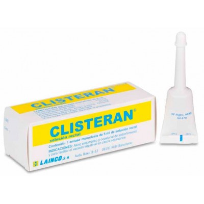 Comprar CLISTERAN 450 MG/ML + 45 MG/ML SOLUCION RECTAL 1 ENEMA 5 ML al mejor precio en NuestraFarma, tu farmacia online