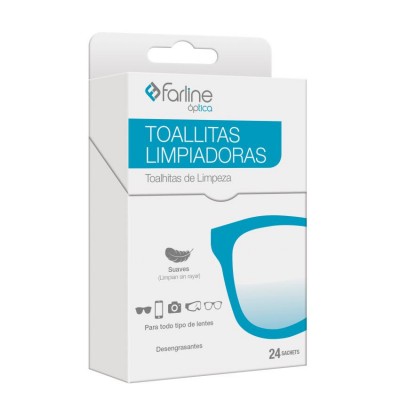 Comprar FARLINE TOALLITAS LIMPIADORAS GAFAS 24 UNIDADES al mejor precio en NuestraFarma, tu farmacia online