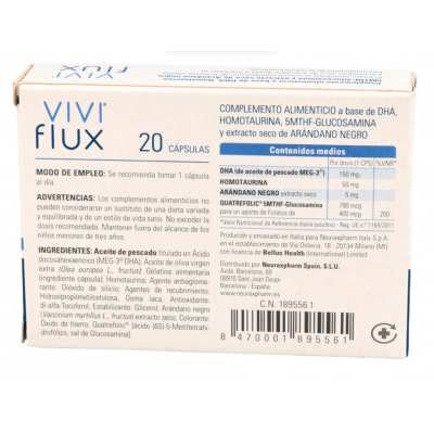 Comprar VIVIFLUX 20 CAPSULAS al mejor precio en NuestraFarma, tu farmacia online