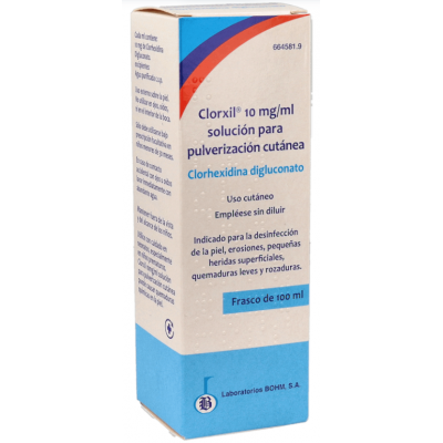 Comprar CLORXIL 10 mg/ml SOLUCION PARA PULVERIZACION CUTANEA 1 FRASCO 100 ml al mejor precio en NuestraFarma, tu farmacia online