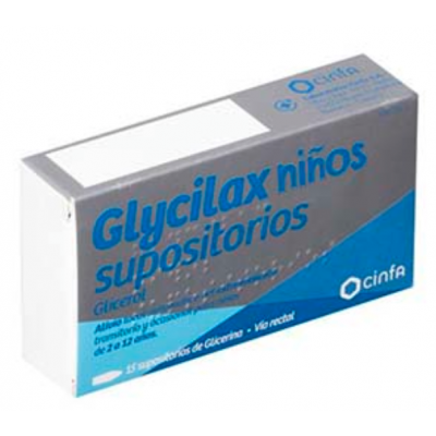 Comprar GLYCILAX NIÑOS 1,44 G 15 SUPOSITORIOS al mejor precio en NuestraFarma, tu farmacia online