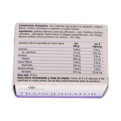 Comprar EL NATURALISTA TRANQUINATUR 48 CAPSULAS al mejor precio en NuestraFarma, tu farmacia online