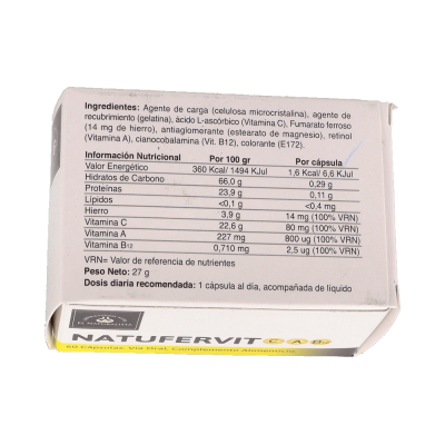 Comprar EL NATURALISTA NATUFERVIT 60 CAPSULAS al mejor precio en NuestraFarma, tu farmacia online