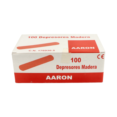 Comprar AARON DEPRESOR LINGUAL DE MADERA 100 UNIDADES al mejor precio en NuestraFarma, tu farmacia online