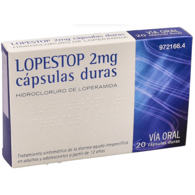 Comprar LOPESTOP 2 MG 20 CAPSULAS al mejor precio en NuestraFarma, tu farmacia online