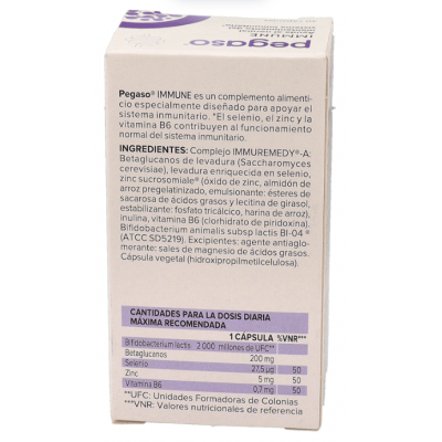 Comprar PEGASO IMMUNE 30 CAPSULAS al mejor precio en NuestraFarma, tu farmacia online