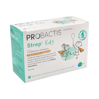 Comprar PROBACTIS STREP KIDS 30 SOBRES 1,5 G SABOR FRESA al mejor precio en NuestraFarma, tu farmacia online