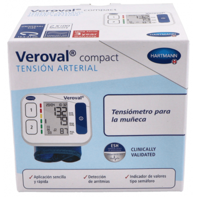 Comprar VEROVAL TENSIOMETRO DE MUÑECA COMPACT al mejor precio en NuestraFarma, tu farmacia online