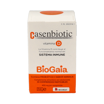 Comprar CASENBIOTIC VITAMINA D 30 COMPRIMIDOS MASTICABLES al mejor precio en NuestraFarma, tu farmacia online