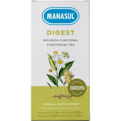 Comprar MANASUL DIGEST CURCUMA 25 BOLSITAS al mejor precio en NuestraFarma, tu farmacia online