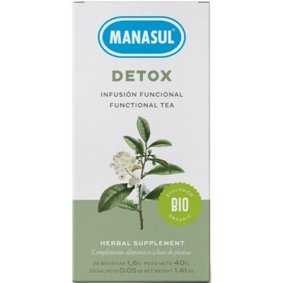 Comprar MANASUL DETOX BIO 25 BOLSITAS al mejor precio en NuestraFarma, tu farmacia online