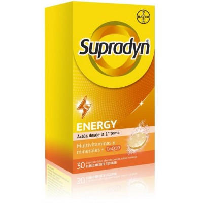 Comprar SUPRADYN ENERGY 30 COMPRIMIDOS EFERVESCENTES al mejor precio en NuestraFarma, tu farmacia online