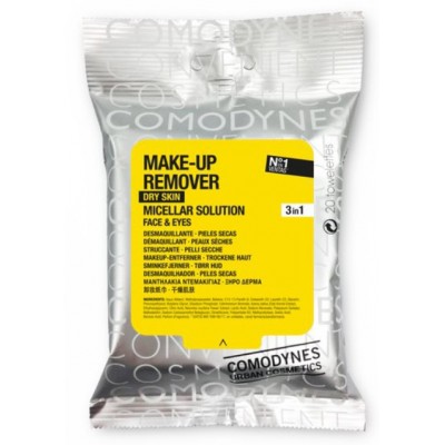 Comprar COMODYNES TOALLITAS DESMAQUILLANTES PIEL SECA - MAKE UP REMOVER DRY SKIN 20 TOALLITAS al mejor precio en NuestraFarma, tu farmacia online