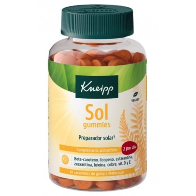 Comprar KNEIPP SOL GUMMIES 60 CARAMELOS DE GOMA SABOR MELOCOTON al mejor precio en NuestraFarma, tu farmacia online