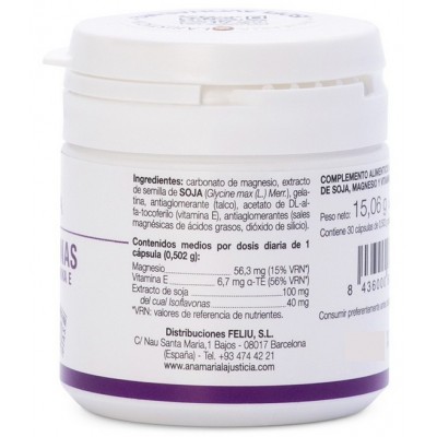 Comprar ANA MARIA LAJUSTICIA ISOFLAVONAS CON MAGNESIO + VITAMINA E 30 CAPSULAS al mejor precio en NuestraFarma, tu farmacia online