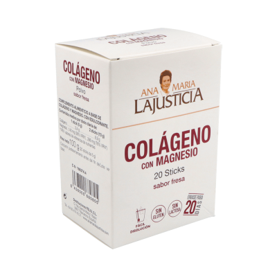 Comprar ANA MARIA LAJUSTICIA COLAGENO CON MAGNESIO SABOR FRESA 20 STICKS 5G al mejor precio en NuestraFarma, tu farmacia online