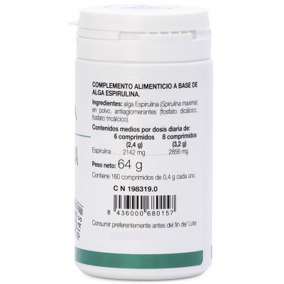 Comprar ANA MARIA LAJUSTICIA ESPIRULINA 160 COMPRIMIDOS al mejor precio en NuestraFarma, tu farmacia online