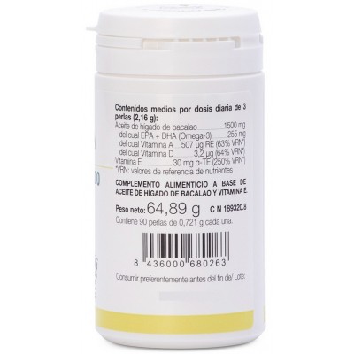 Comprar ANA MARIA LAJUSTICIA ACEITE DE HIGADO DE BACALAO 90 CAPSULAS al mejor precio en NuestraFarma, tu farmacia online