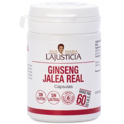 Comprar ANA MARIA LAJUSTICIA GINSENG CON JALEA REAL 60 CAPSULAS al mejor precio en NuestraFarma, tu farmacia online