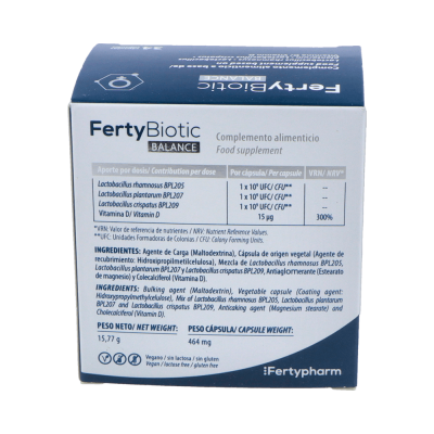 Comprar FERTYBIOTIC BALANCE 34 CAPSULAS al mejor precio en NuestraFarma, tu farmacia online