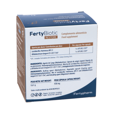 Comprar FERTYBIOTIC RESTORE 21 CAPSULAS al mejor precio en NuestraFarma, tu farmacia online