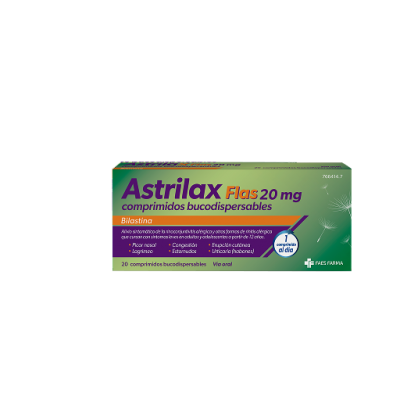 Comprar ASTRILAX FLAS 20 MG 20 COMPRIMIDOS BUCODISPERSABLES al mejor precio en NuestraFarma, tu farmacia online