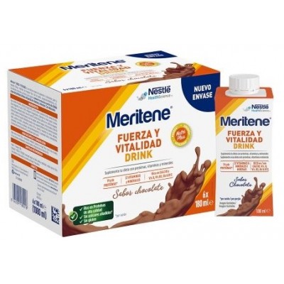 Comprar MERITENE FUERZA Y VITALIDAD DRINK SABOR CHOCOLATE 6X180 ML al mejor precio en NuestraFarma, tu farmacia online