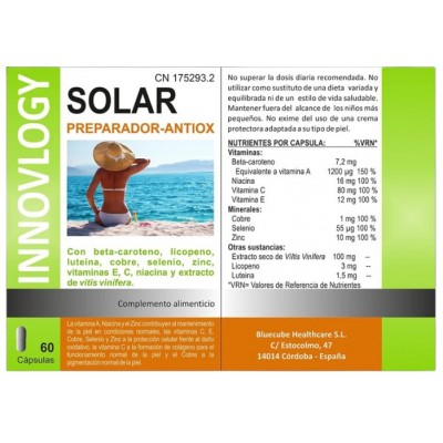 Comprar INNOVLOGY SOLAR 60 CAPSULAS al mejor precio en NuestraFarma, tu farmacia online
