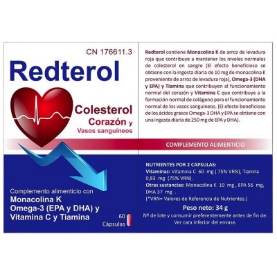 Comprar REDTEROL 60 CAPSULAS al mejor precio en NuestraFarma, tu farmacia online