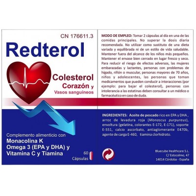 Comprar REDTEROL 60 CAPSULAS al mejor precio en NuestraFarma, tu farmacia online