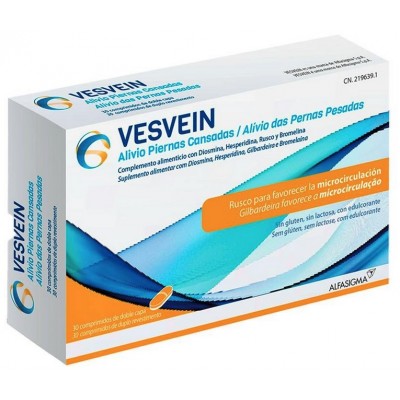 Comprar VESVEIN ALIVIO PIERNAS CANSADAS 30 COMPRIMIDOS DOBLE CAPA al mejor precio en NuestraFarma, tu farmacia online