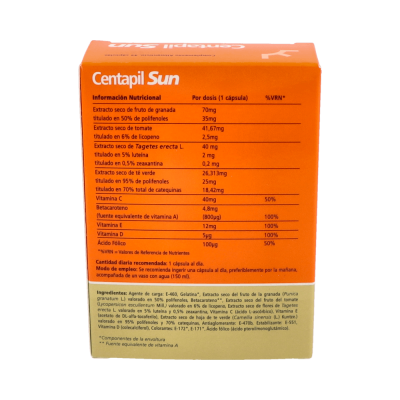 Comprar CENTAPIL SUN 45 CAPSULAS al mejor precio en NuestraFarma, tu farmacia online