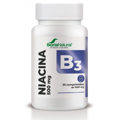 Comprar VITAMINA B3 LIBERACIÓN SOSTENIDA 1000 MG SORIA NATURAL 30 COMPRIMIDOS al mejor precio en NuestraFarma, tu farmacia online