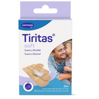 Comprar TIRITAS SOFT APOSITO ADHESIVO 4 TAMAÑOS 20 UNIDADES al mejor precio en NuestraFarma, tu farmacia online