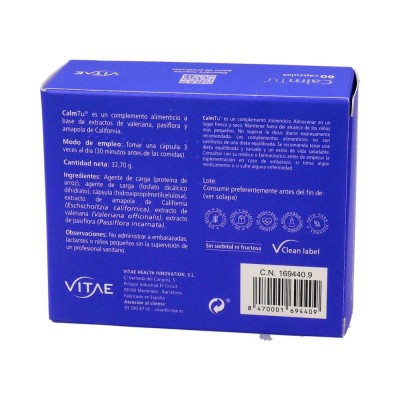 Comprar VITAE CALM TU 60 CAPSULAS al mejor precio en NuestraFarma, tu farmacia online