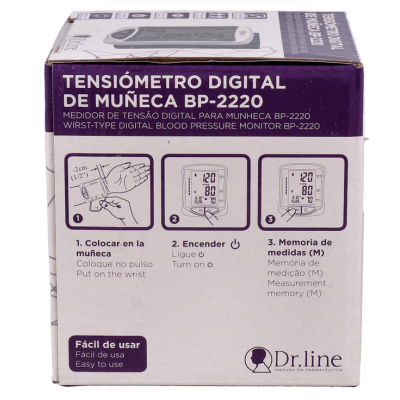 Comprar TENSIOMETRO DIGITAL DE MUÑECA DR LINE DBP-2220 al mejor precio en NuestraFarma, tu farmacia online