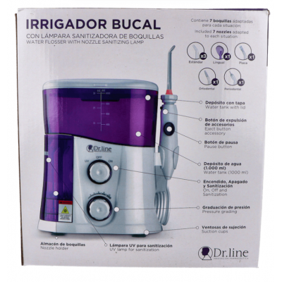 Comprar IRRIGADOR BUCAL ELECTRICO DR LINE al mejor precio en NuestraFarma, tu farmacia online
