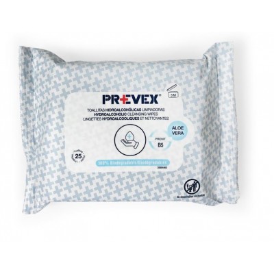 Comprar PREVEX TOALLITAS HIDROALCOHÓLICAS HIGIENIZANTES 25 TOALLITAS al mejor precio en NuestraFarma, tu farmacia online