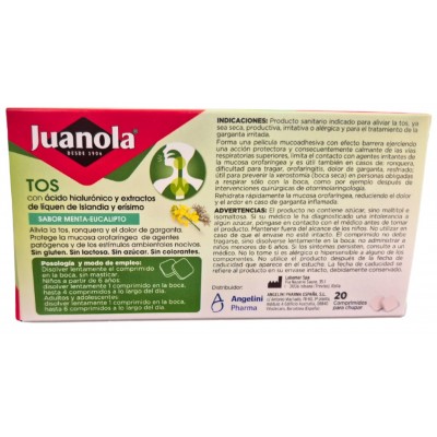 Comprar JUANOLA TOS 20 COMPRIMIDOS PARA CHUPAR SABOR MENTA EUCALIPTO al mejor precio en NuestraFarma, tu farmacia online