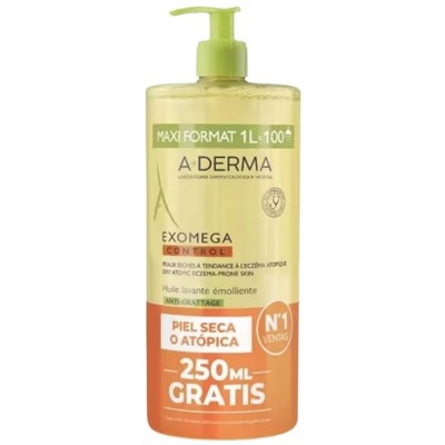 Comprar A-DERMA EXOMEGA CONTROL ACEITE LIMPIADOR EMOLIENTE 1 LITRO al mejor precio en NuestraFarma, tu farmacia online