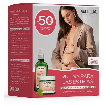 Comprar WELEDA DUO RUTINA DE MASAJE PARA ESTRIAS - ACEITE DE MASAJE 100 ML + BALSAMO 150 ML al mejor precio en NuestraFarma, tu farmacia online