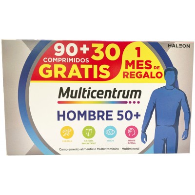 Comprar MULTICENTRUM HOMBRE 50+ 90 COMPRIMIDOS + 30 COMPRIMIDOS al mejor precio en NuestraFarma, tu farmacia online