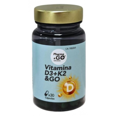 Comprar PHARMA & GO VITAMINA D + K2 30 CAPSULAS al mejor precio en NuestraFarma, tu farmacia online