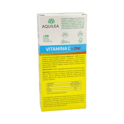 Comprar AQUILEA VITAMINA C + ZINC 28 COMPRIMIDOS EFERVESCENTES al mejor precio en NuestraFarma, tu farmacia online