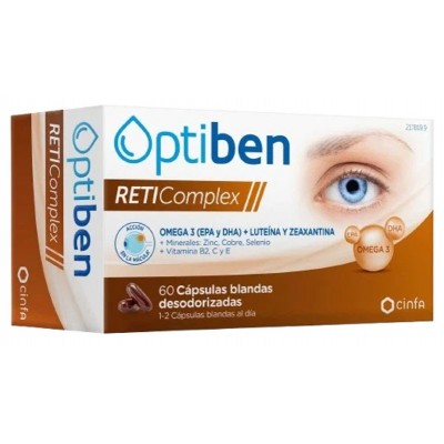 Comprar OPTIBEN RETICOMPLEX 60 CAPSULAS BLANDAS al mejor precio en NuestraFarma, tu farmacia online