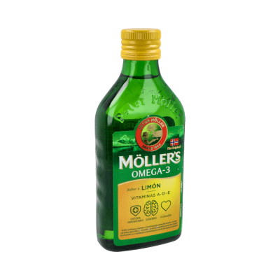 Comprar MOLLER´S ACEITE DE HIGADO DE BACALAO SABOR LIMON 250 ML al mejor precio en NuestraFarma, tu farmacia online