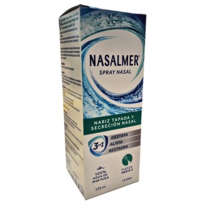 Comprar NASALMER FUERZA MEDIA 2 SPRAY NASAL NARIZ TAPADA Y SECRECION NASAL 135 ML al mejor precio en NuestraFarma, tu farmacia online