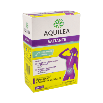 Comprar AQUILEA SACIANTE 15 STICKS 15 ML SABOR PIÑA al mejor precio en NuestraFarma, tu farmacia online