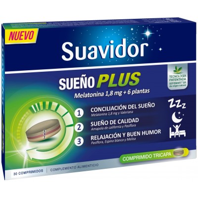 Comprar SUAVIDOR SUEÑO PLUS 30 COMPRIMIDOS al mejor precio en NuestraFarma, tu farmacia online